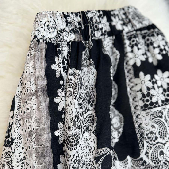Abito lungo da donna Olivenorma Boho Patchwork a vita alta - image 22