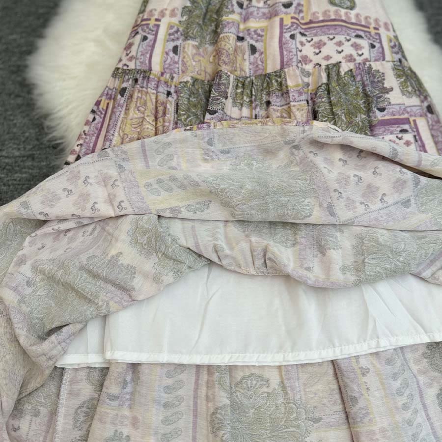 Abito lungo da donna Olivenorma Boho Patchwork a vita alta - image 17