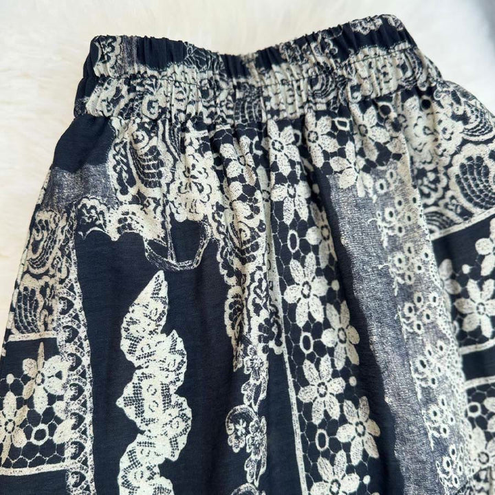 Abito lungo da donna Olivenorma Boho Patchwork a vita alta - image 24