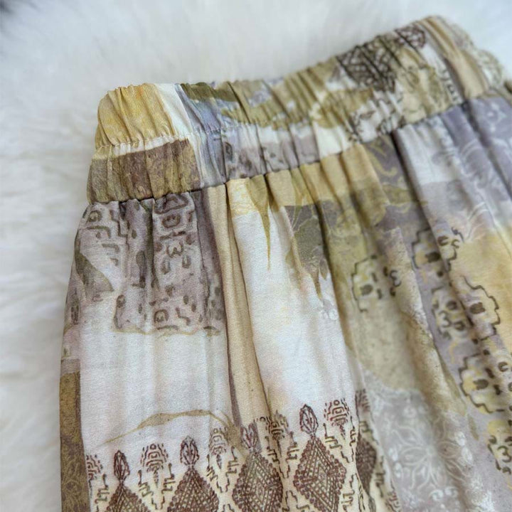 Abito lungo da donna Olivenorma Boho Patchwork a vita alta - image 10
