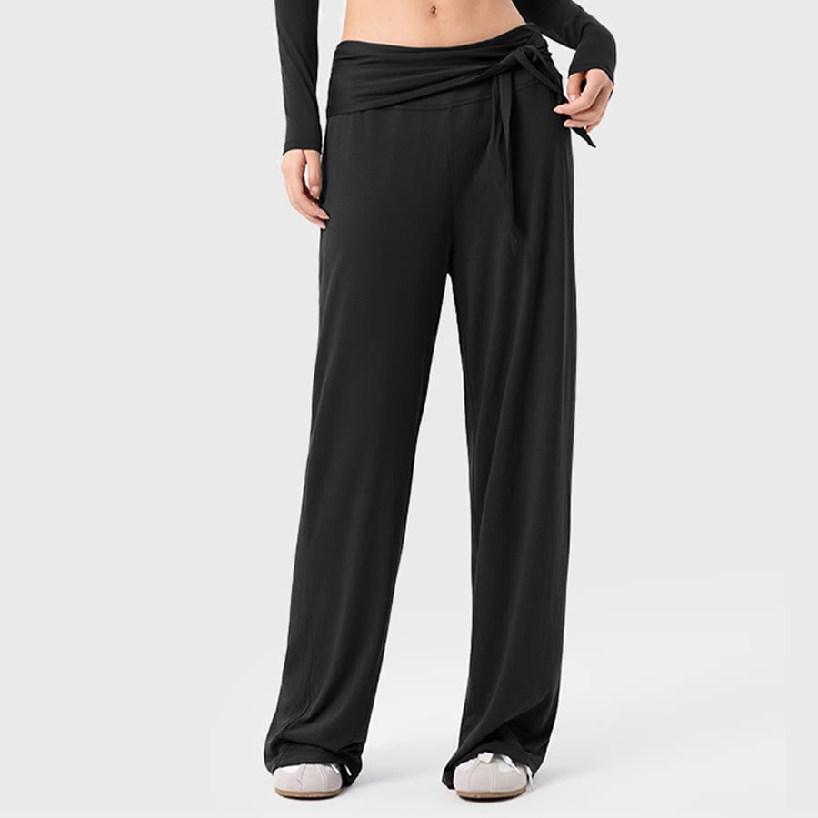 Pantaloni da yoga lunghi da donna Olivenorma a gamba larga, vita alta e cintura in vita. - image 13