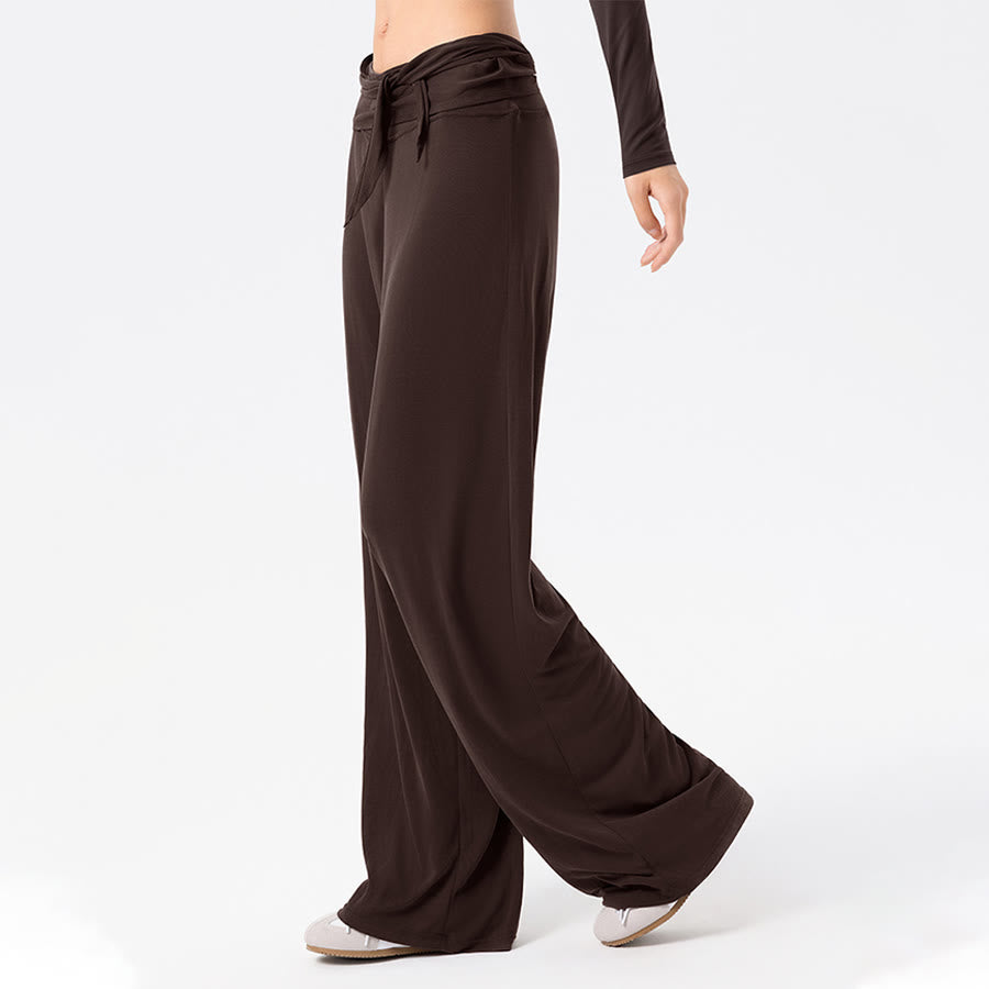 Pantaloni da yoga lunghi da donna Olivenorma a gamba larga, vita alta e cintura in vita. - image 7