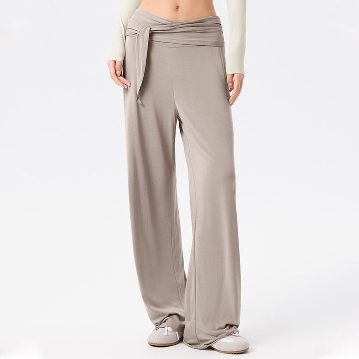 Pantaloni da yoga lunghi da donna Olivenorma a gamba larga, vita alta e cintura in vita. - image 10