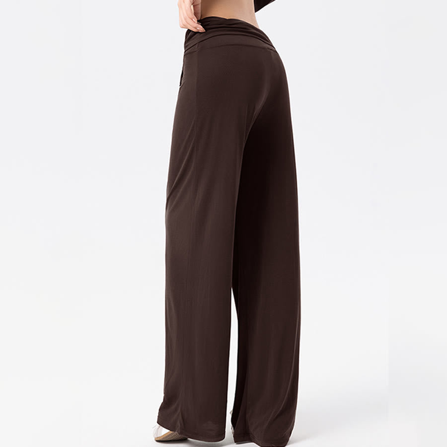 Pantaloni da yoga lunghi da donna Olivenorma a gamba larga, vita alta e cintura in vita. - image 6