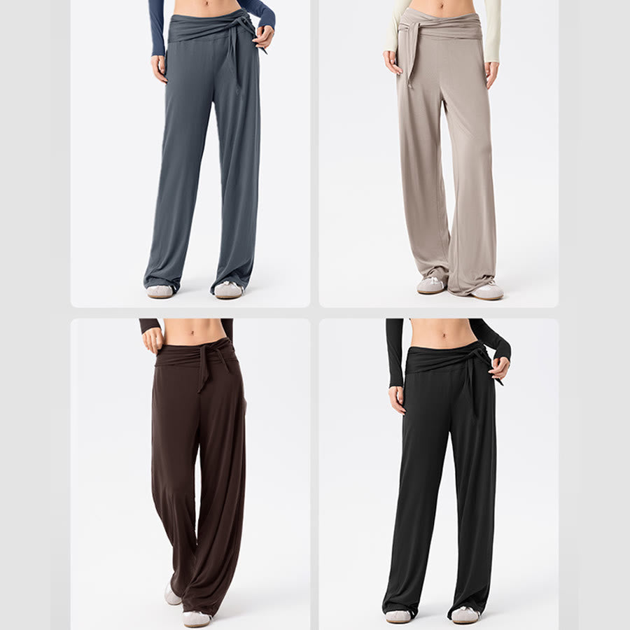 Pantaloni da yoga lunghi da donna Olivenorma a gamba larga, vita alta e cintura in vita. - image 14
