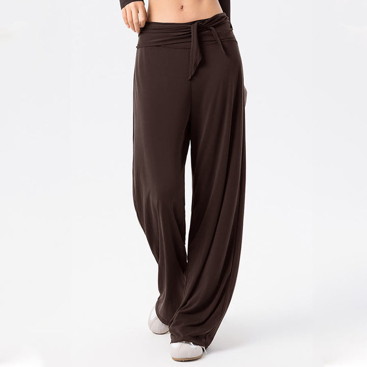 Pantaloni da yoga lunghi da donna Olivenorma a gamba larga, vita alta e cintura in vita. - image 5