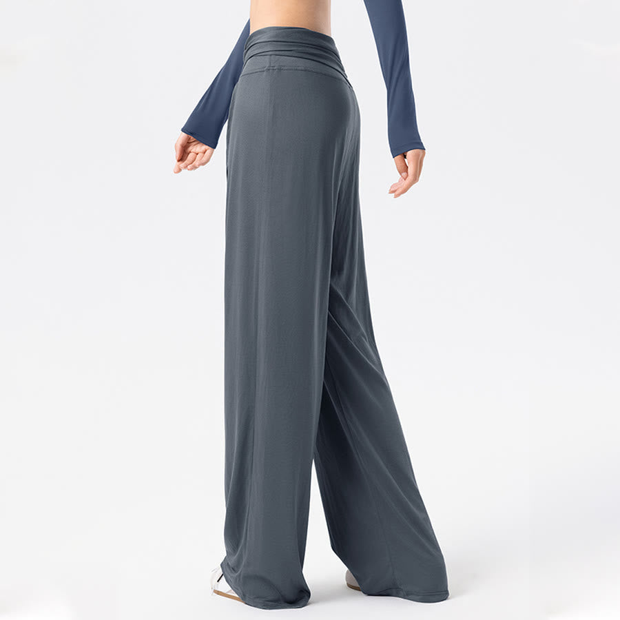 Pantaloni da yoga lunghi da donna Olivenorma a gamba larga, vita alta e cintura in vita. - image 1