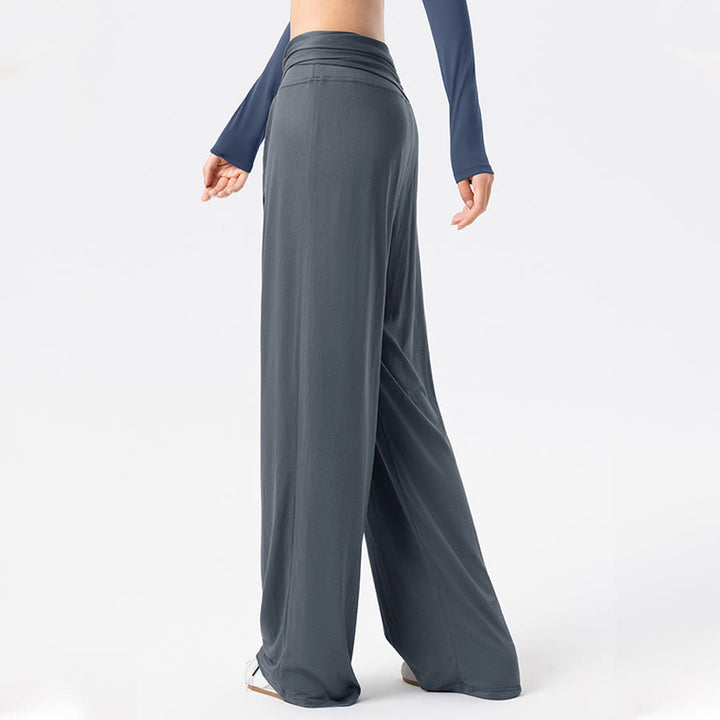 Pantaloni da yoga lunghi da donna Olivenorma a gamba larga, vita alta e cintura in vita. - image 1