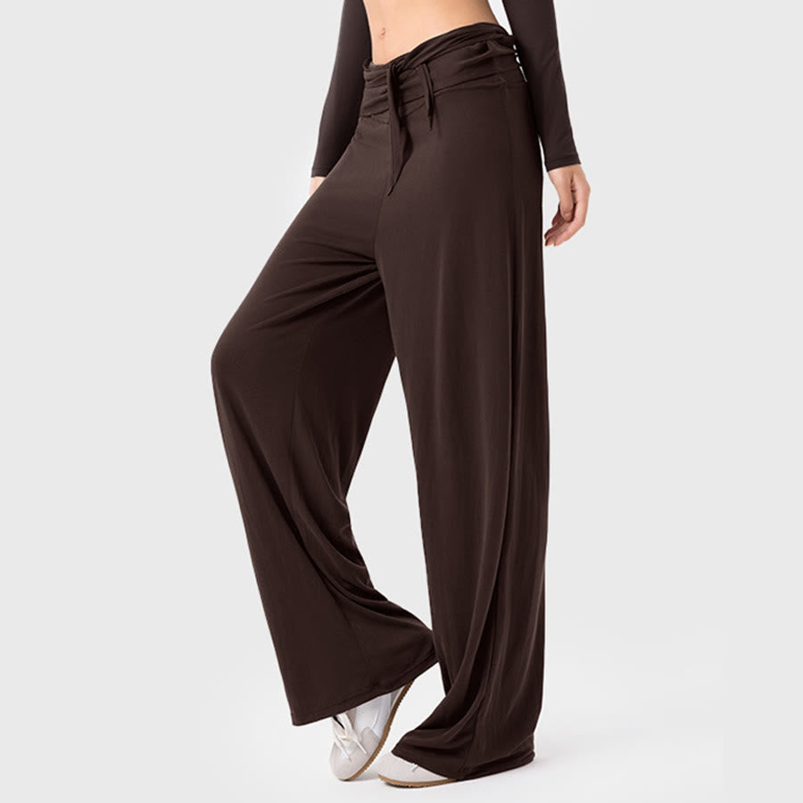 Pantaloni da yoga lunghi da donna Olivenorma a gamba larga, vita alta e cintura in vita. - Espresso - XL - image 4