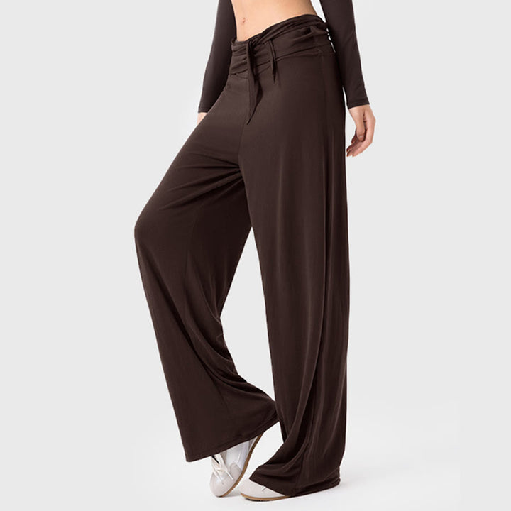 Pantaloni da yoga lunghi da donna Olivenorma a gamba larga, vita alta e cintura in vita. - Espresso - XL - image 4