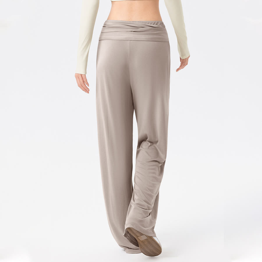 Pantaloni da yoga lunghi da donna Olivenorma a gamba larga, vita alta e cintura in vita. - image 9