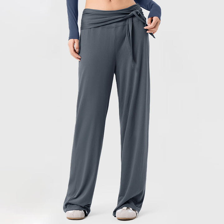 Pantaloni da yoga lunghi da donna Olivenorma a gamba larga, vita alta e cintura in vita. - image 2