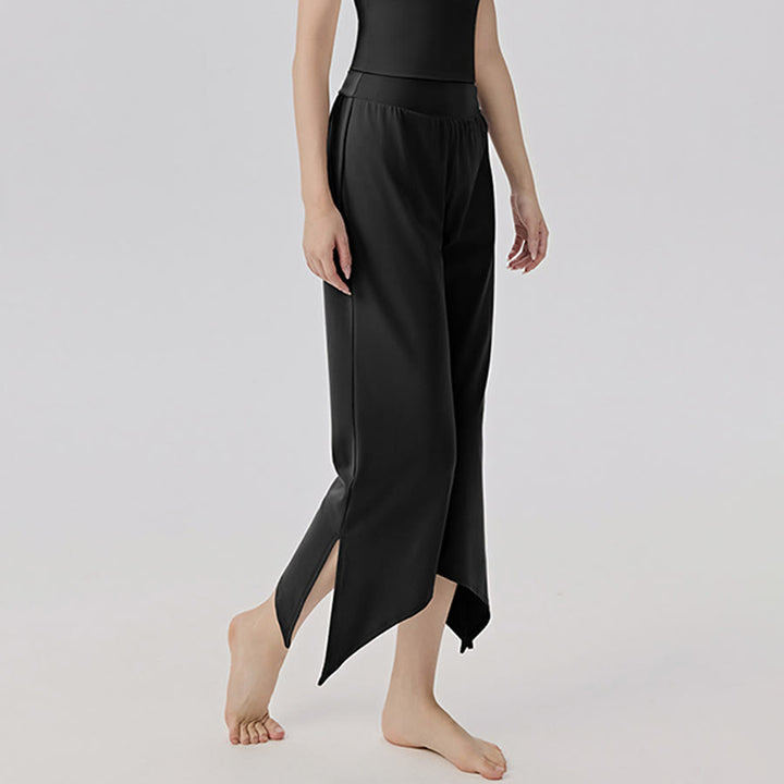 Pantaloni da yoga da donna Olivenorma a gamba larga, vita alta, asimmetrici e corti. - image 17