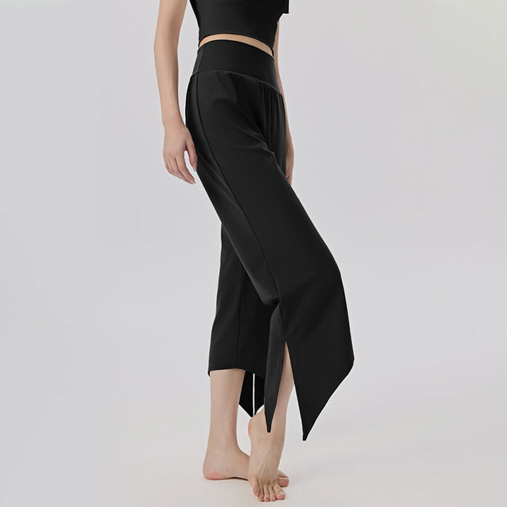 Pantaloni da yoga da donna Olivenorma a gamba larga, vita alta, asimmetrici e corti. - image 15