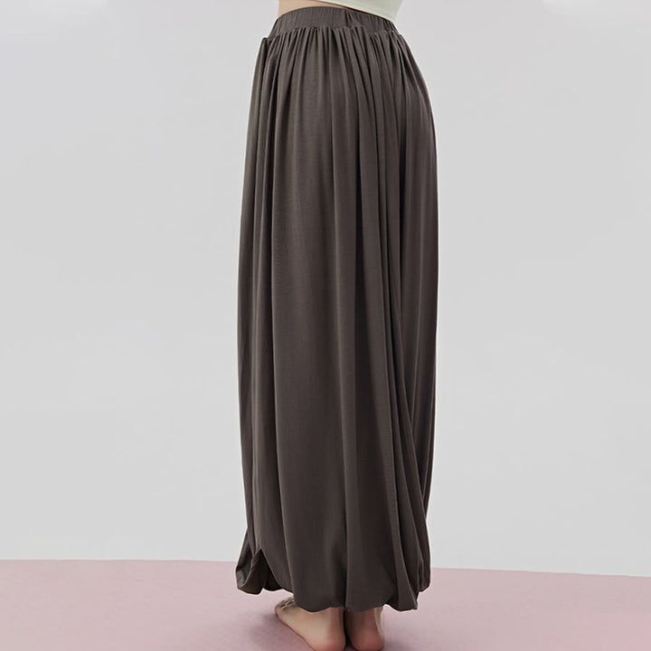 Pantaloni da yoga lunghi da donna Olivenorma a vita alta con gonna attorcigliata - image 2