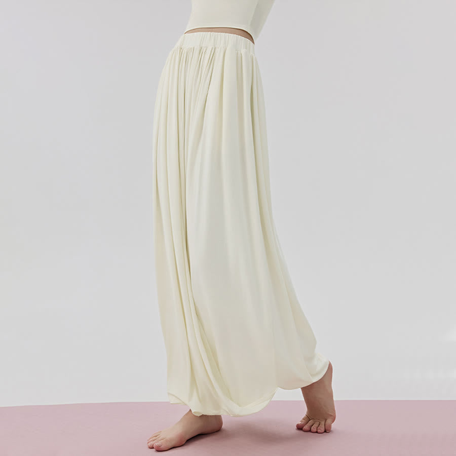 Pantaloni da yoga lunghi da donna Olivenorma a vita alta con gonna attorcigliata - image 10
