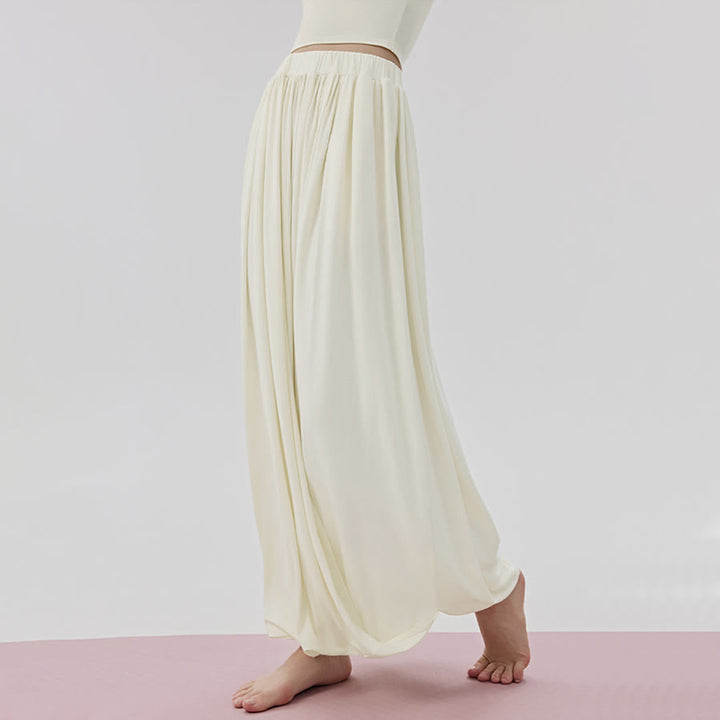 Pantaloni da yoga lunghi da donna Olivenorma a vita alta con gonna attorcigliata - image 10