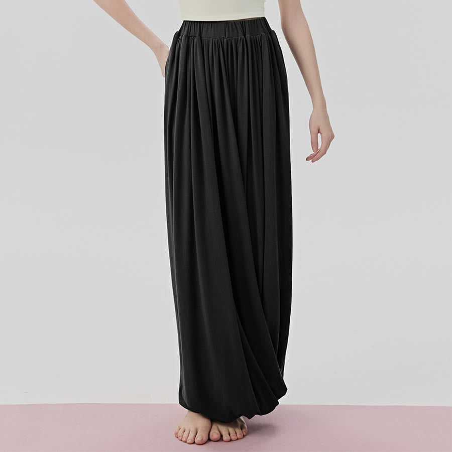 Pantaloni da yoga lunghi da donna Olivenorma a vita alta con gonna attorcigliata - image 8
