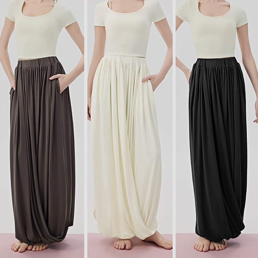 Pantaloni da yoga lunghi da donna Olivenorma a vita alta con gonna attorcigliata - image 13