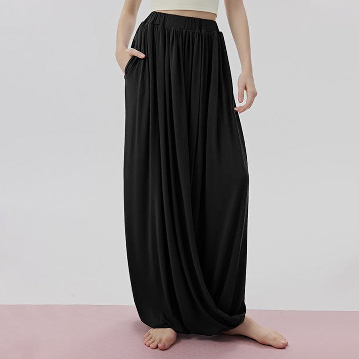 Pantaloni da yoga lunghi da donna Olivenorma a vita alta con gonna attorcigliata - image 6