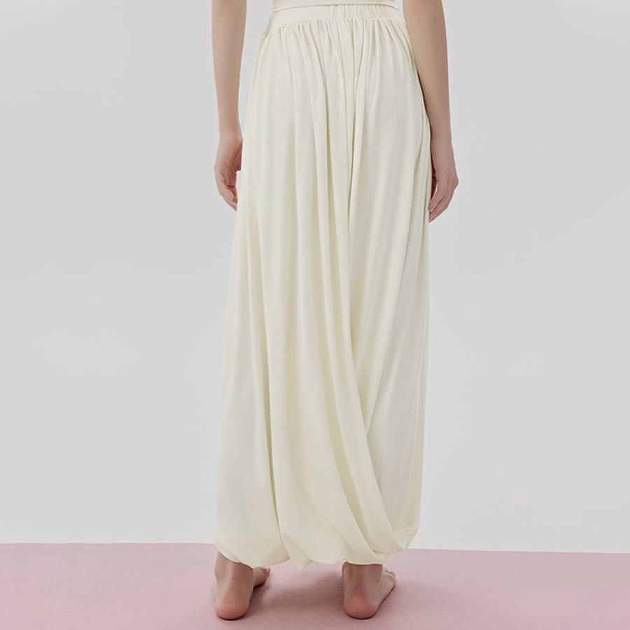 Pantaloni da yoga lunghi da donna Olivenorma a vita alta con gonna attorcigliata - image 11