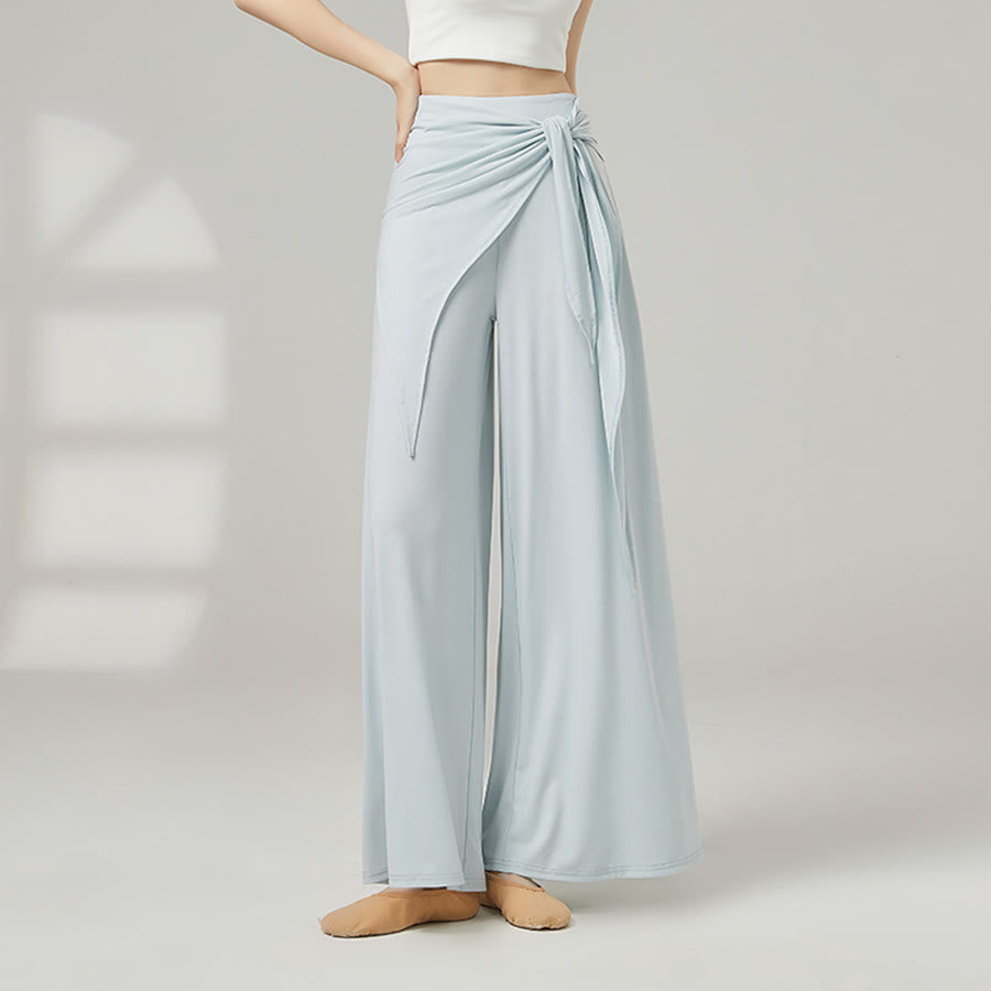 Pantaloni da yoga lunghi da donna Olivenorma a gamba larga e vita alta con gonna a portafoglio - image 1