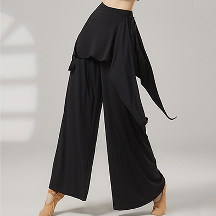 Pantaloni da yoga lunghi da donna Olivenorma a gamba larga e vita alta con gonna a portafoglio - image 9