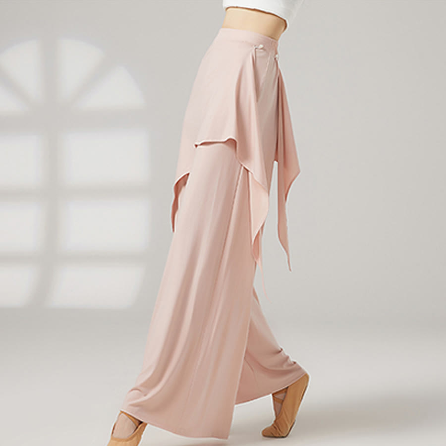 Pantaloni da yoga lunghi da donna Olivenorma a gamba larga e vita alta con gonna a portafoglio - image 5