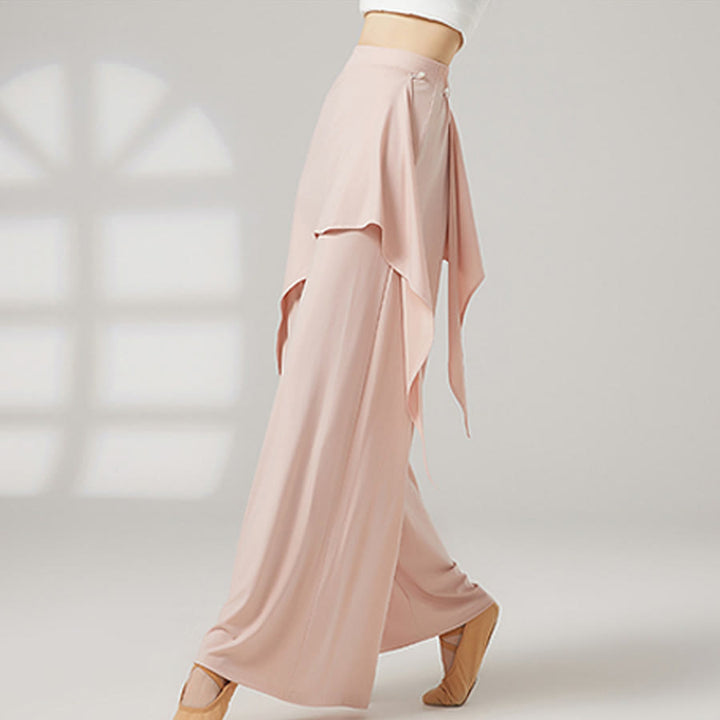Pantaloni da yoga lunghi da donna Olivenorma a gamba larga e vita alta con gonna a portafoglio - image 5