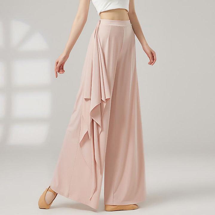 Pantaloni da yoga lunghi da donna Olivenorma a gamba larga e vita alta con gonna a portafoglio - image 6