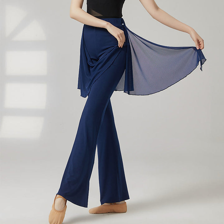 Pantaloni da yoga lunghi da donna Olivenorma a gamba svasata e vita alta con gonna. - image 10