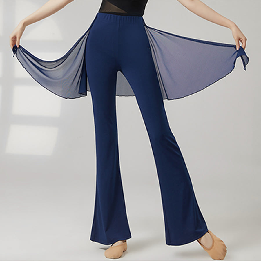Pantaloni da yoga lunghi da donna Olivenorma a gamba svasata e vita alta con gonna. - image 11