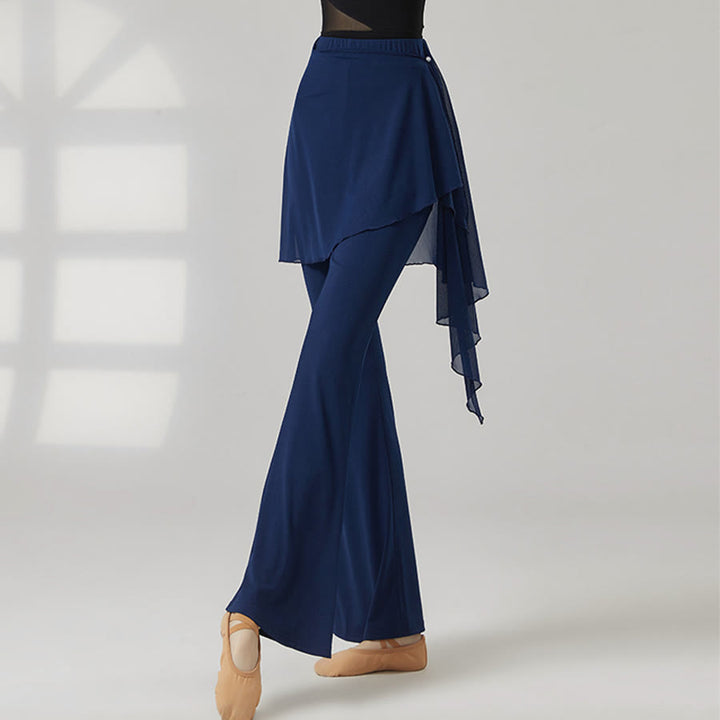 Pantaloni da yoga lunghi da donna Olivenorma a gamba svasata e vita alta con gonna. - Blu navy - XXL - image 8