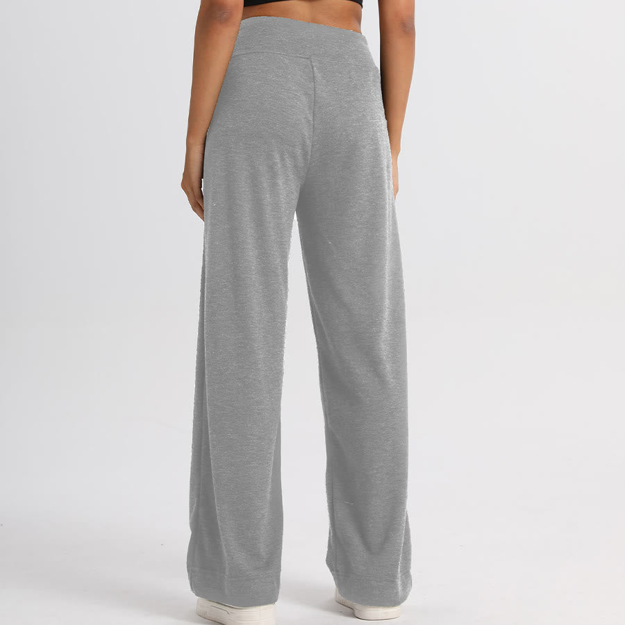 Pantaloni lunghi da donna Olivenorma a gamba larga, vita alta e coulisse - image 16