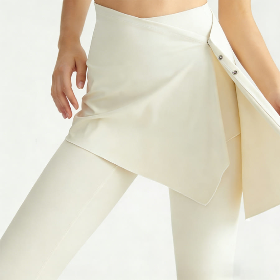 Pantaloni da yoga lunghi da donna Olivenorma a vita alta con gonna a portafoglio - image 4