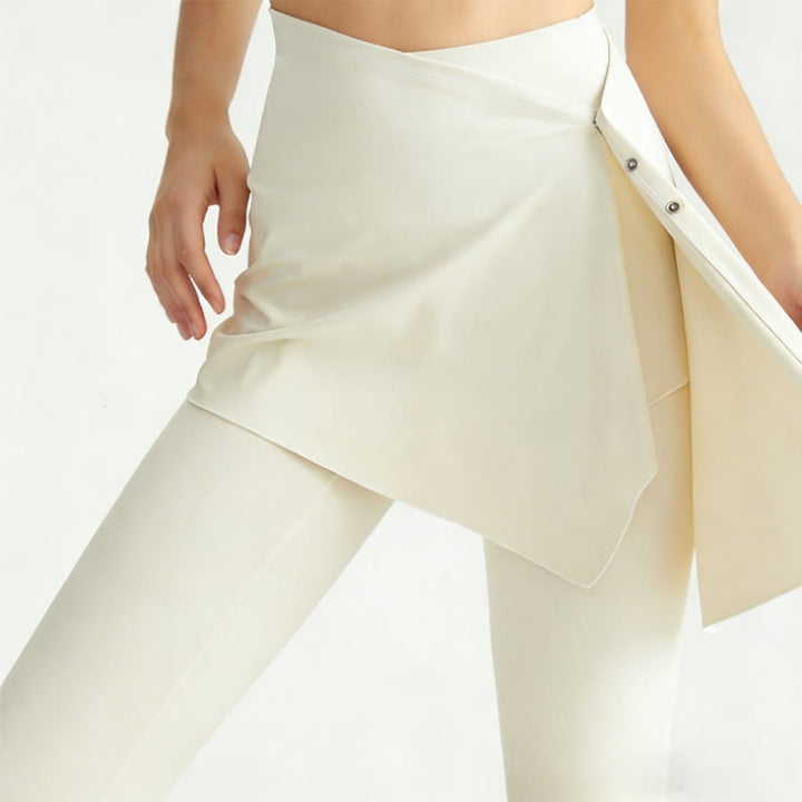 Pantaloni da yoga lunghi da donna Olivenorma a vita alta con gonna a portafoglio - image 4
