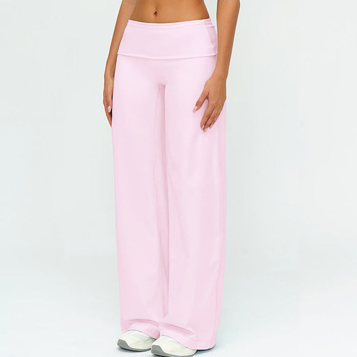 Pantaloni da yoga lunghi da donna Olivenorma a gamba larga e vita alta con risvolto - image 16