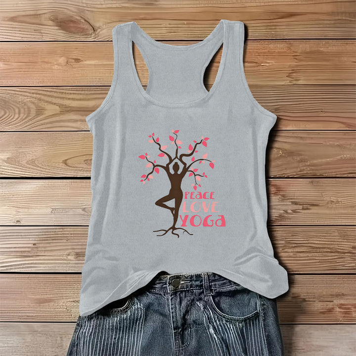 Canotta da donna Olivenorma Peace Love Yoga con stampa grafica e slogan. - Grigio - 3XL - image 9
