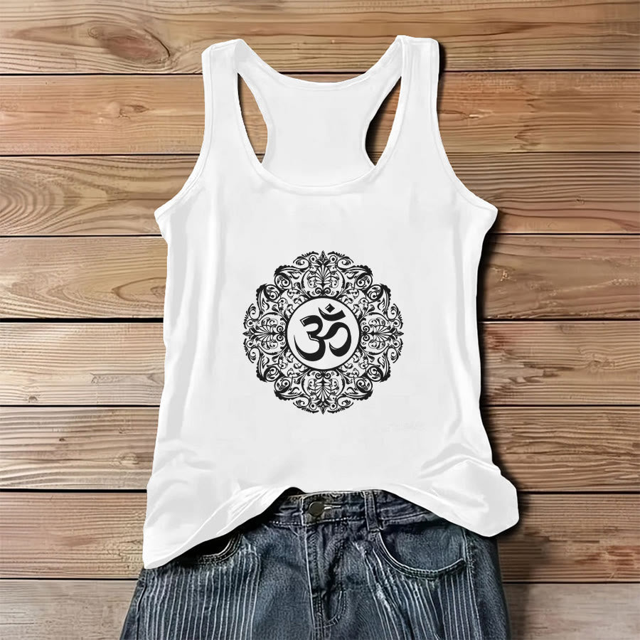 Canotta da donna Olivenorma con stampa grafica Om Mandala e slogan. - Bianco - 3XL - image 3