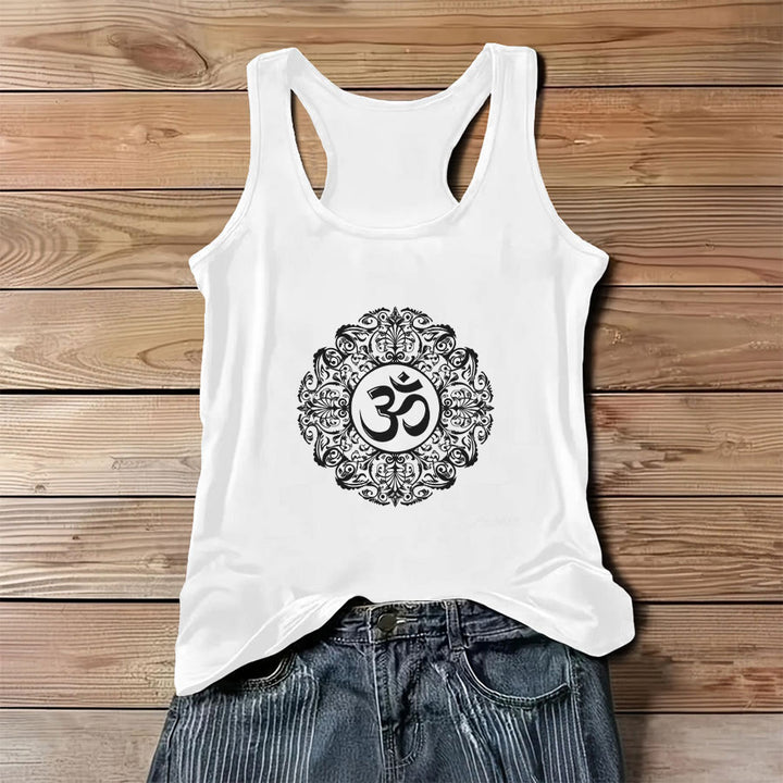 Canotta da donna Olivenorma con stampa grafica Om Mandala e slogan. - Bianco - 3XL - image 3
