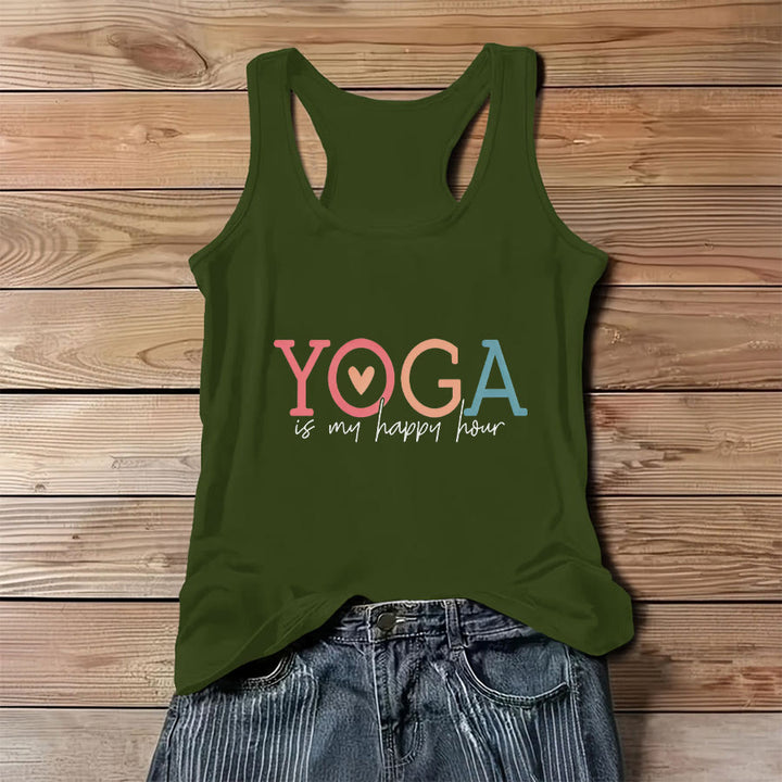 Canotta da donna Olivenorma con stampa grafica "Lo yoga è il mio posto felice" - Verde - 3XL - image 12