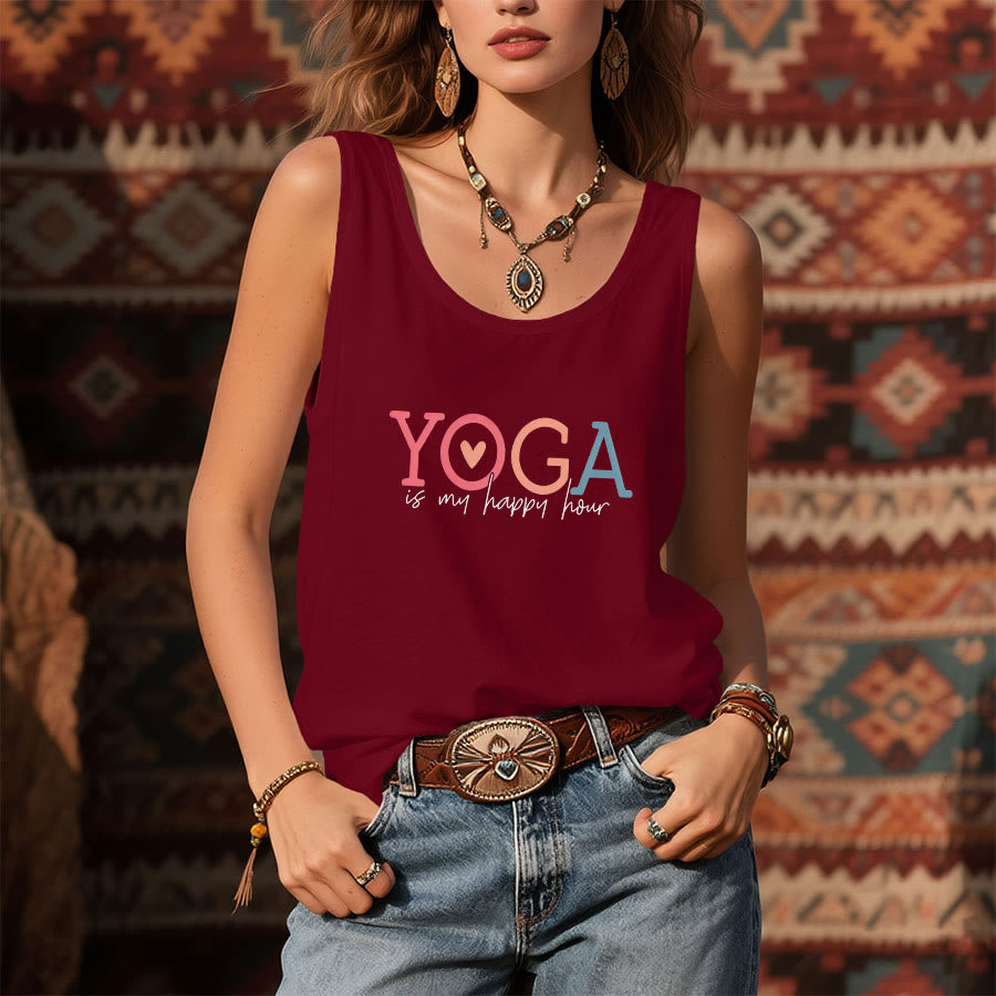 Canotta da donna Olivenorma con stampa grafica "Lo yoga è il mio posto felice" - image 10
