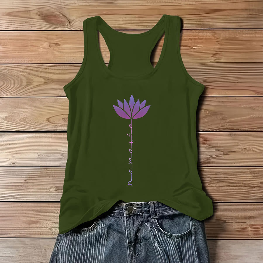 Canotta da donna Olivenorma Namaste Lotus con stampa grafica e slogan - Verde - 3XL - image 12