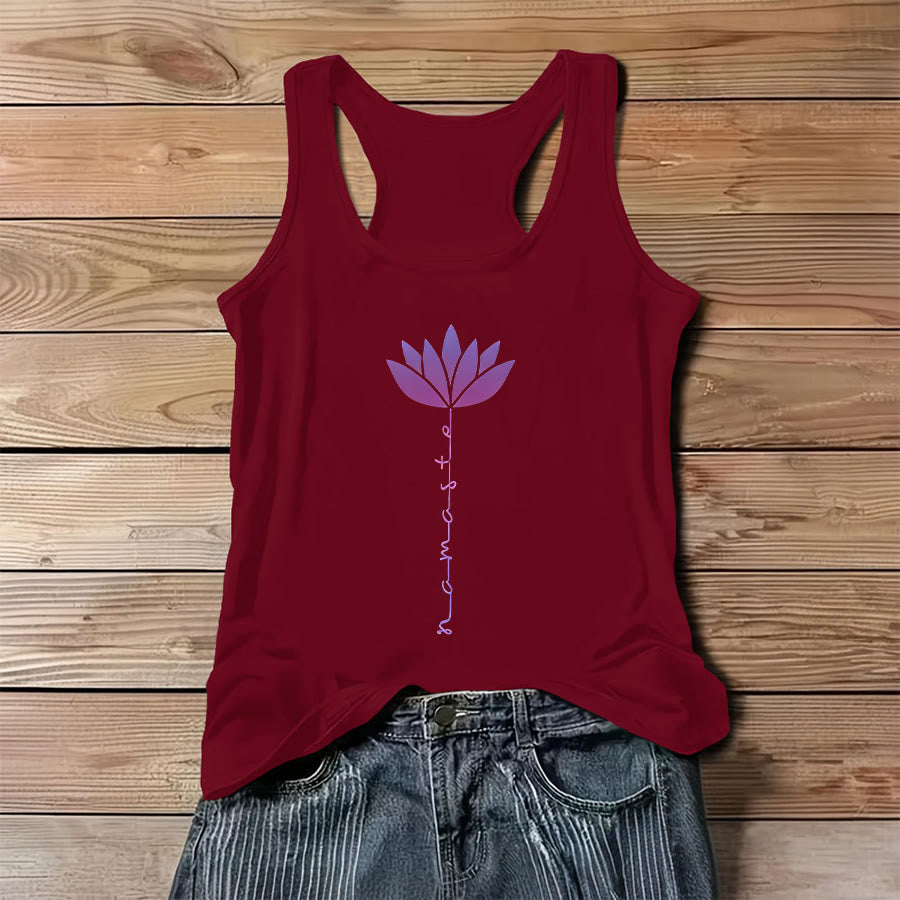 Canotta da donna Olivenorma Namaste Lotus con stampa grafica e slogan - Rosso - 3XL - image 9