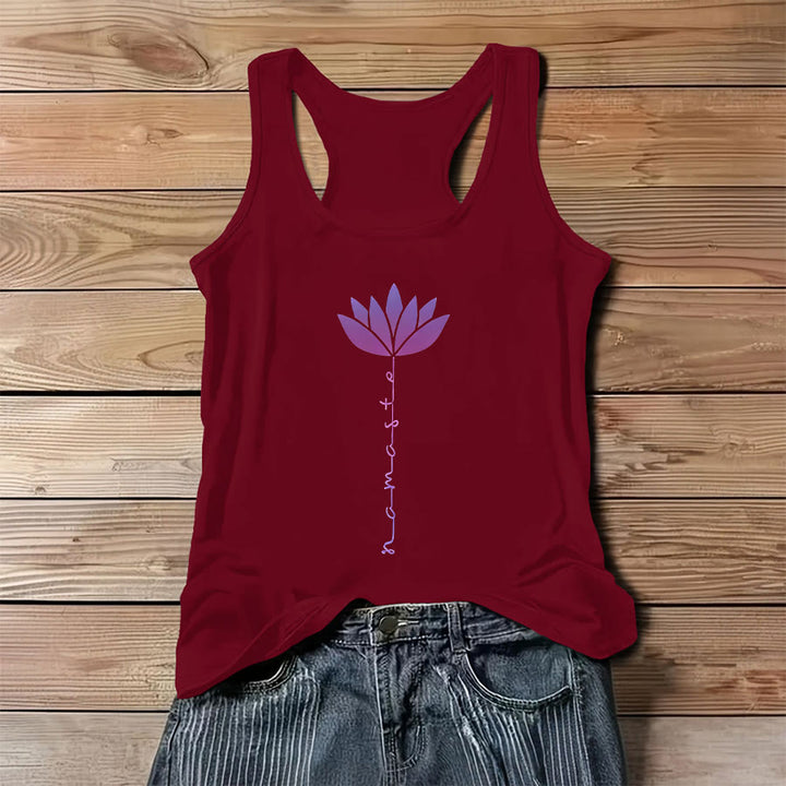 Canotta da donna Olivenorma Namaste Lotus con stampa grafica e slogan - Rosso - 3XL - image 9