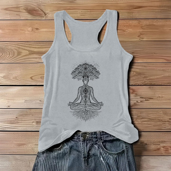 Canotta da donna Olivenorma con stampa grafica dell'Albero della Vita e Chakra. - Grigio - 3XL - image 9
