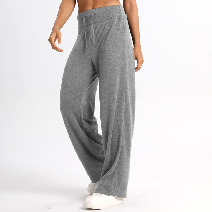 Pantaloni lunghi da donna Olivenorma a gamba larga, vita alta e coulisse - Grigio - XL - image 11