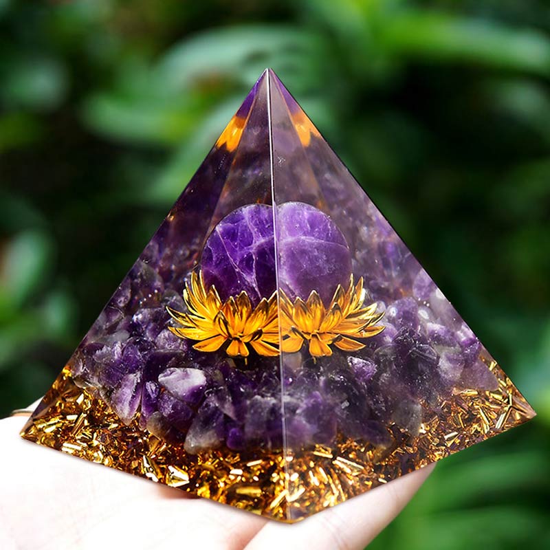 Olivenorma Ametista Sfera Loto Simbolo Piramide Orgonica