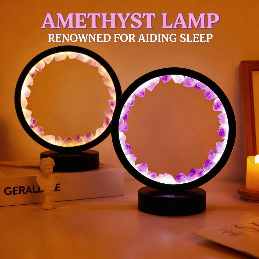 Lampada a LED ricaricabile Olivenorma Natural "Amethyst Crystal Cluster Zen Light" - Decorazione con cluster di cristalli di ametista - image 12