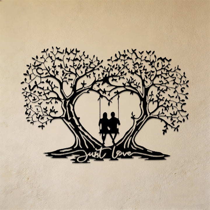 Decorazione da parete in metallo a forma di cuore con l'Albero della Vita Olivenorma - 35 cm*52 cm*1,2 mm - image 0